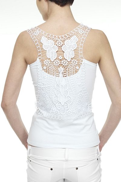 FSM1453 Women's Cotton U-neck Thick Strap Undershirt with Guipure Lycra on the Back -2156