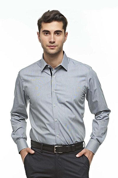 Ottomoda %100 Pamuk Premium Kumaş Siyah Uzun Kollu Regular Gömlek,ot-c-20143