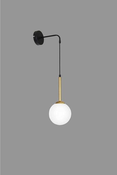 BSA LIGHTING Albert Sconce Black/Tumbled Coated Modern Sconce (with White Glass)