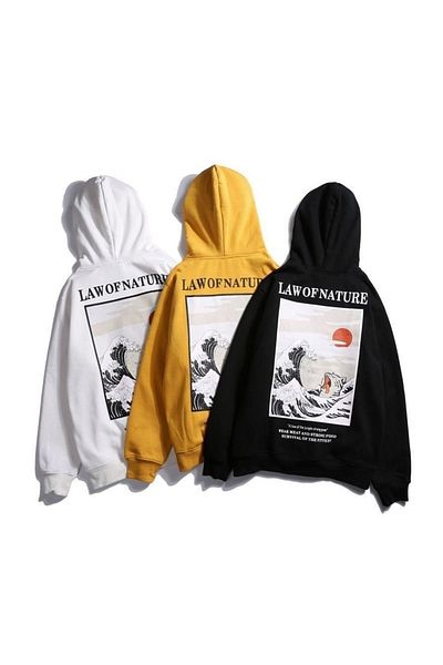 Kpop Dünyasi Katsushika Hokusai – The Great Wave Hooded Sweatshirt