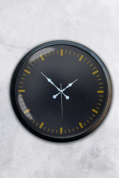 AİB STORE هدية ساعة حائط ذهبية كلاسيكية مقاس 40 سم باللون الأسود المعدني الأسود