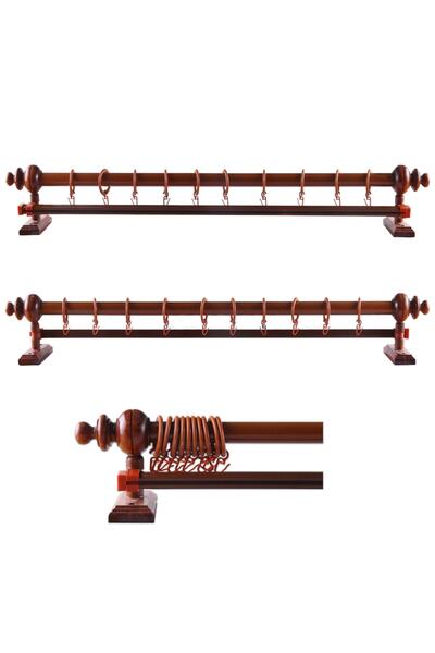 Orlenda Cortina Rustică Cherry - Umeraș de 200 cm și Cortina de tul de 200 cm
