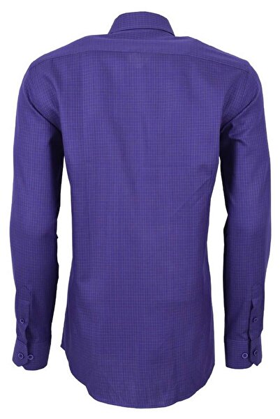 Ottomoda Erkek Ekose Pamuklu Çizgili Uzun Kollu Gömlek, Ot-c-20002