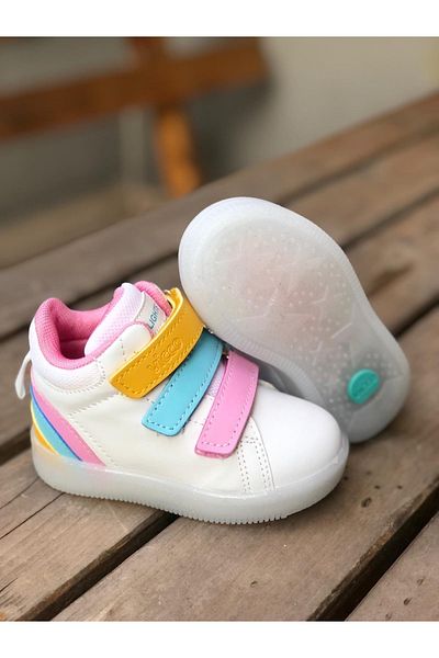Vicco Rainbow Ankle Luminous Band Kids Sneaker Boots