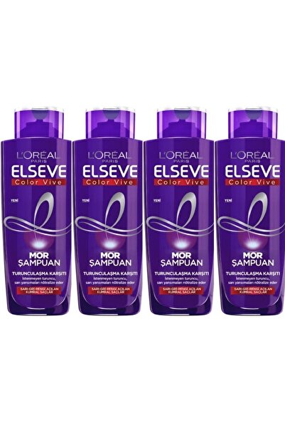ELSEVE L’oreal Paris Turunculaşma Karşıtı Mor Şampuan 200ml X 4 Adet