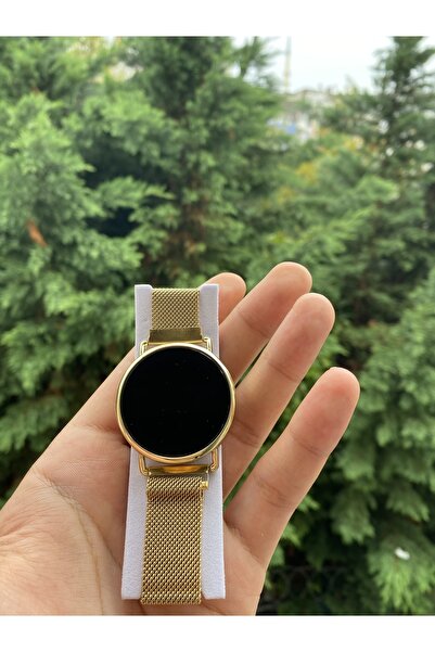 Spectrum Unisex Altın Renk Dokunmatik Hasır Kordon Mıknatıslı Kol Saati