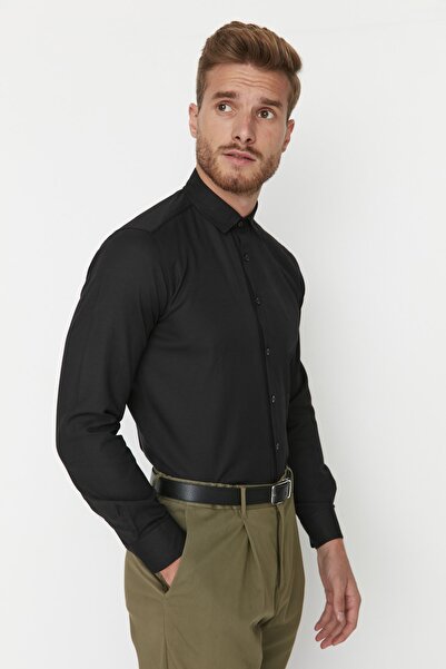 Trendyol Collection Ανδρικό πουκάμισο με λεπτή εφαρμογή Oxford Classic - Εύκολο σιδέρωμα, TMNAW23GO00039