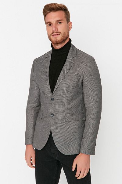 Trendyol Collection TMNAW23CE00035 Модель сірий піджак з текстурованою посадкою
