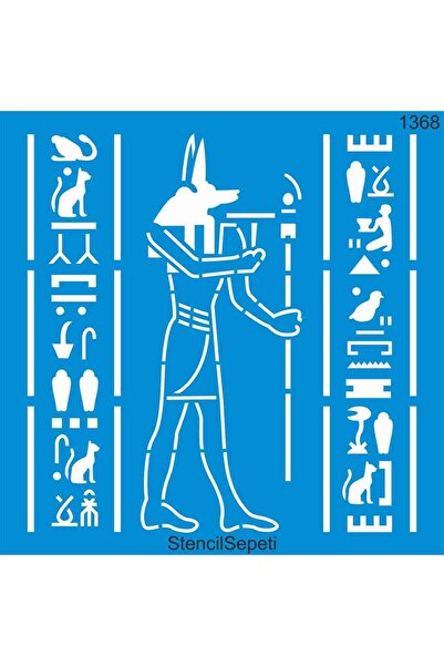 StencilSepeti Authentic Egyptian Pattern - Stencil Painting Template - 40x40cm
