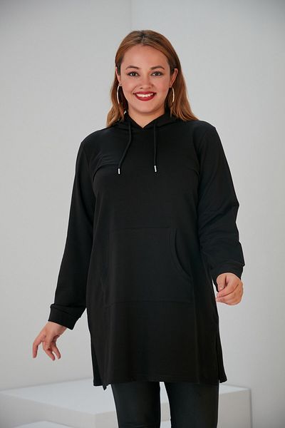 RMG Large Size Hooded Black Sweatshirt