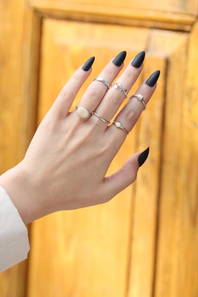 Ervalina 6'lı Set Yüzük 1285 Gümüş Rengi