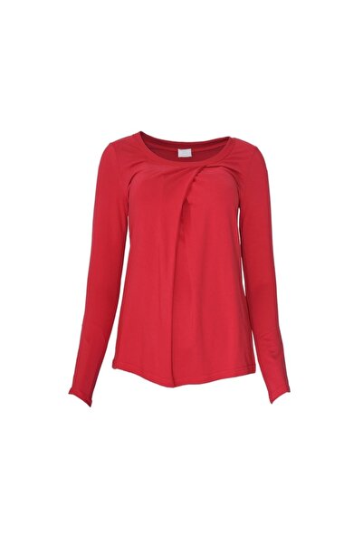 Bulalgiy Kadın Kırmızı Uzun Kollu Tişört - Bga273881