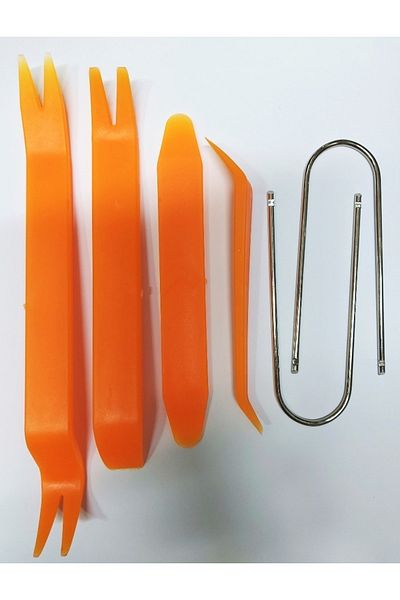 Autoline 6 Piece Trim Tape Removal Set (Removal Tools are Hard ABS Material) Tape, Door, Upholstery Removal Set