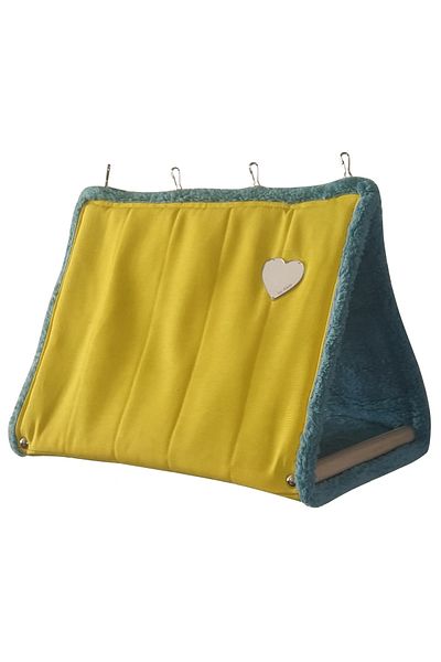 Akat Cosy Cuddly Large Size Yellow+green Parrot Hammock (Big Parrot Species)