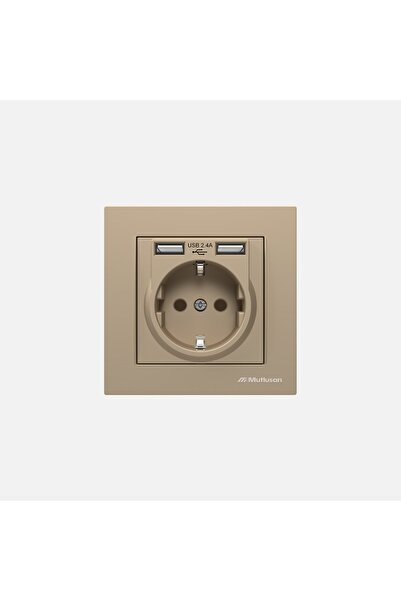 Mutlusan مقبس أرضي USB مكون من قطعتين من Rita باللون الذهبي