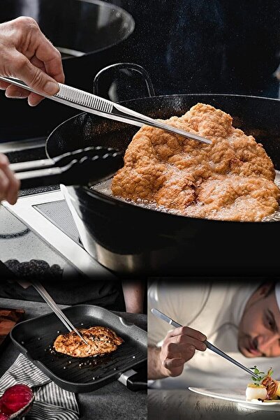 Cook Store 30 Cm Çelik Mutfak Cımbızı Çelik Yemek Cımbızı Aşçı Şef Cımbızı 30 Cm