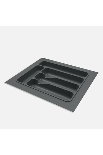 Kitchenox ABS Πλαστικό 42x49 cm 5 Θήκες Συρτάρι Εσωτερικό Κουτάλι Γκρι