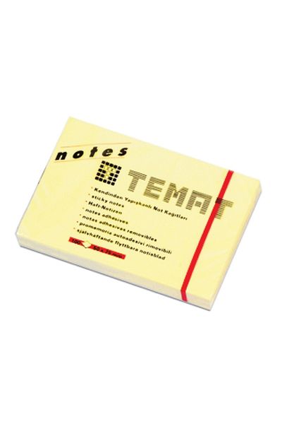 Temat Adhesive Note Paper 50x75 Mm Highlighter Yellow 11064