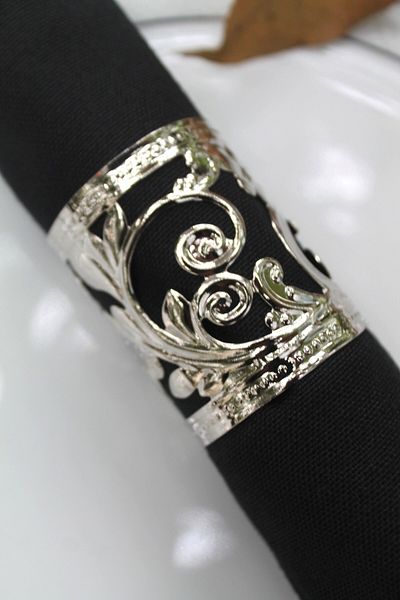 Emtory Home 6 Pieces Silver Sheyma Ram Valiant Luxury Metal Napkin Ring