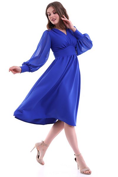Moda MiraGül Rochie Midi adunată în față