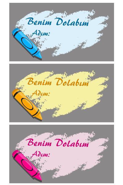 TELLGRAF REKLAM HİZMETLERİ ملصق خزانة المدرسة المكتوب ماي لوكر (3x6 سم 24 قطعة)