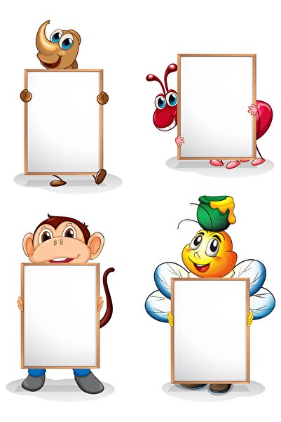 TELLGRAF REKLAM HİZMETLERİ ملصق دفتر مدرسي على شكل حيوانات مختلطة (4x4 سم 24 ...