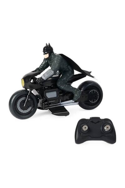 Genel Markalar 036543 1:10 Uzaktan Kumandalı Batman Figürlü Batcycle Motosiklet -Spinmaster
