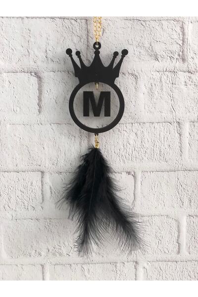 Stoneda Mdf (AHŞAP) Araba Ayna Süsü ''m'' Harf 8cm En 12 Cm Boy 8-10 Cm Tüy U...