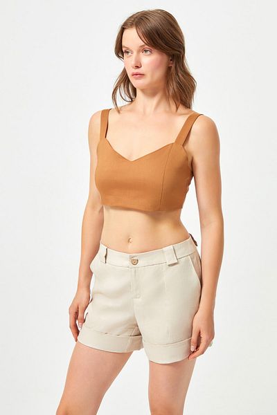Love My Body Elastischer Rücken – Kurze Bluse mit Trägern
