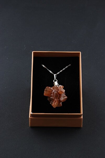 Deniz Doğal Taş أراغونيت معتمد - قلادة من الحجر الطبيعي مع سلسلة فضية - M405