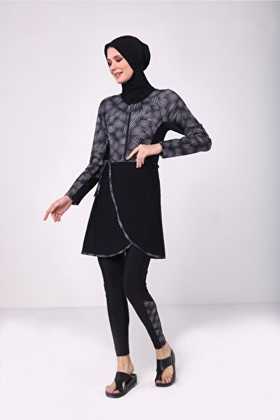 TESMAY ملابس السباحة الحجاب الأسود نمط كامل المهنية زلة تغطي ليكرا