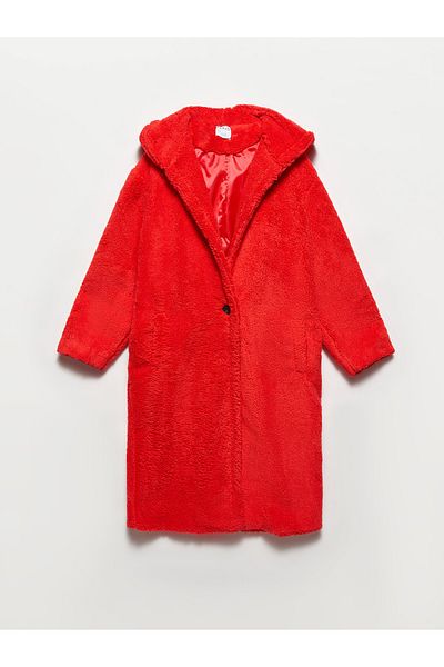 Dilvin 6873 Plush Coat-red