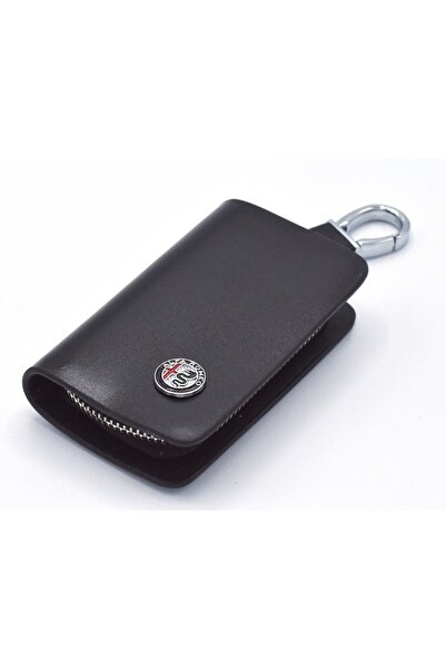 idealaksesuar سلسلة مفاتيح ألفا روميو جلدية بسحاب، حقيبة إكسسوارات ذات جودة أ...