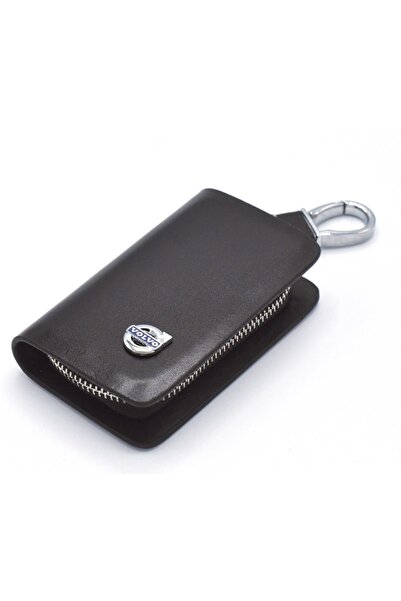 idealaksesuar Volvo Leather Zippered Keychain Stylish Quality Accessory Bag C...