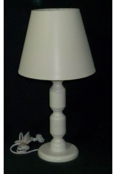 TEKAY AYDINLATMA White Wooden Lampshade with White PVC Head