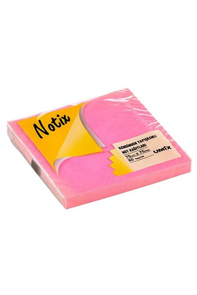 Notix 80 Yp 75x75 ورق ملاحظات وردي فسفوري - لاصق N-np-7575