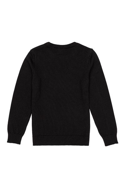 U.S. Polo Assn. Pulover pentru băiat negru simplu cu gât roșu Ecb01-sk22