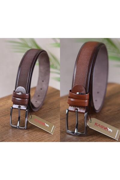 KASVA DERİ عدد 2 حزام كلاسيكي صناعي مقاس 3.5 سم