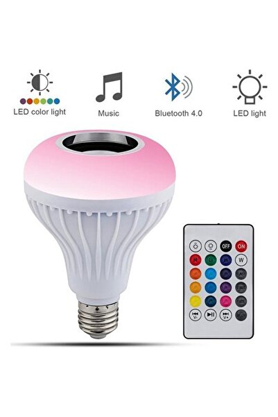 MOBGİFT Bluetooth Hoparlörlü Kumandalı Rgb Akıllı Led Ampul-16 Renk