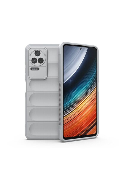 Microcase Xiaomi Poco F4 Miami Serisi Darbeye Dayanıklı Silikon Kılıf - Açık Gri