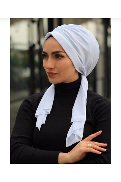 Ayselcehobi Şal Bonnet Ready cu șnur de design pentru femei, alb