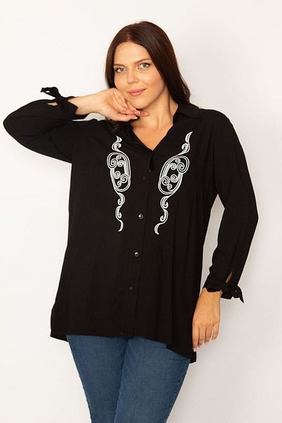 Şans Plus Size Shirt - Black - Regular fit