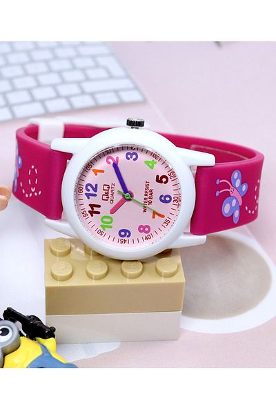 Q&Q 10 Atm Waterproof Pink Girl's Wristwatch