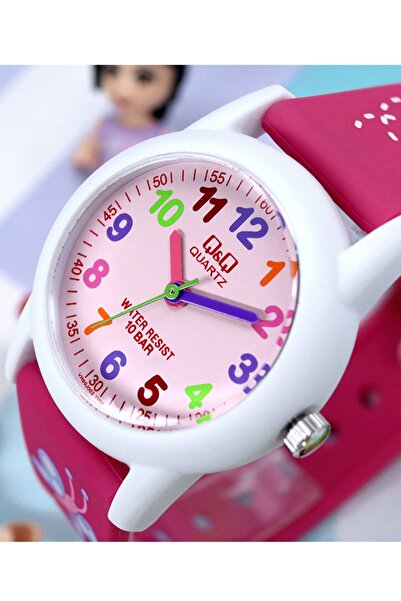 Q&Q 10 Atm Waterproof Pink Girl's Wristwatch