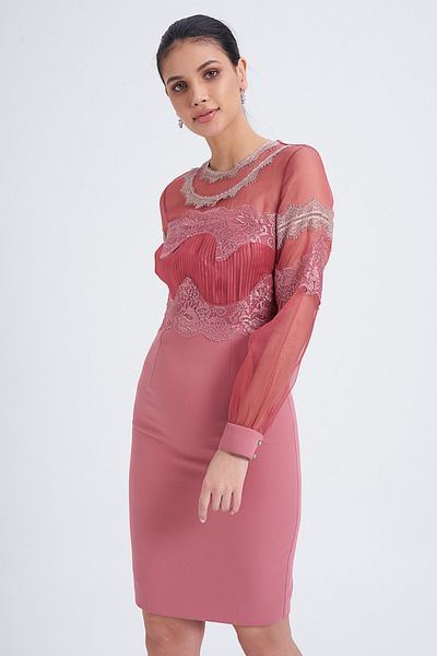 Balizza Blz-tulle and Guipure Detailed Evening Dress