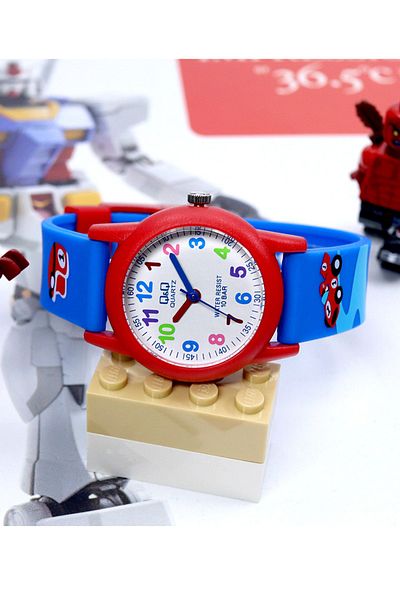 Q&Q 10 Atm Waterproof Red Blue Girl-Boy Wristwatch