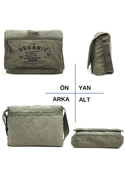 old cotton cargo Casual Shoulder Bag Cotton Postman Laptop School Travel Daily Vintage Retro - Mulater Bag 8128