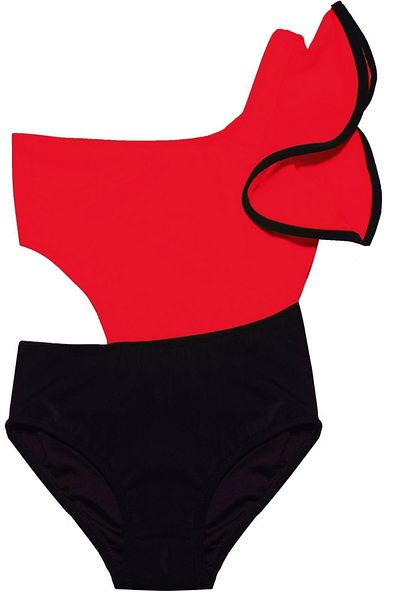 DEEP BEACH Girl's Swimsuit with Arm Flywheel Detail Db200566cm