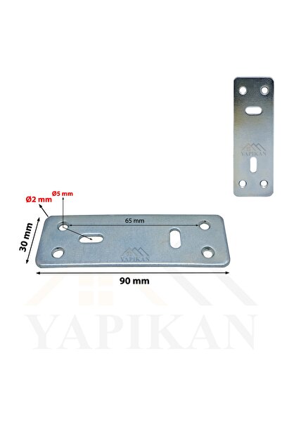 Yapıkan 8 Adet Düz Demir Gönye Köşebent 2x30x90mm - Mobilya Dolap Raf Masa Ke...
