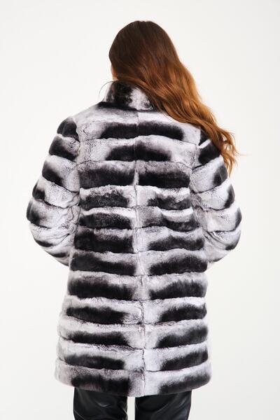 Milano Calvino Chincilla Rexx Long Fur Jacket (long)